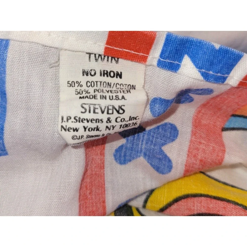 Vtg Stevens Sesame Street ABC Twin Flat Sheet & Pillowcase Set The Muppets USA